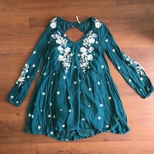 Free People Sweet Tennessee mini dress in teal